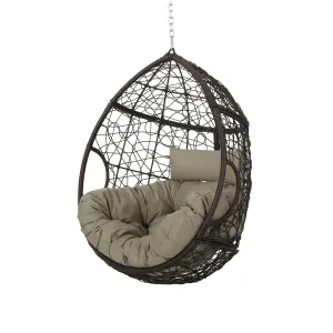Outdoor and Indoor Wicker Hanging Chair with 8 Foot Chain (NO STAND) - NH284313 patio chairs, outdoor seating