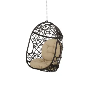 Outdoor and Indoor Wicker Hanging Chair with 8 Foot Chain (NO STAND) - NH684313 patio chairs, outdoor seating