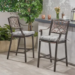 Outdoor Barstool with Cushion (Set of 2) - NH561013 patio chairs, outdoor seating
