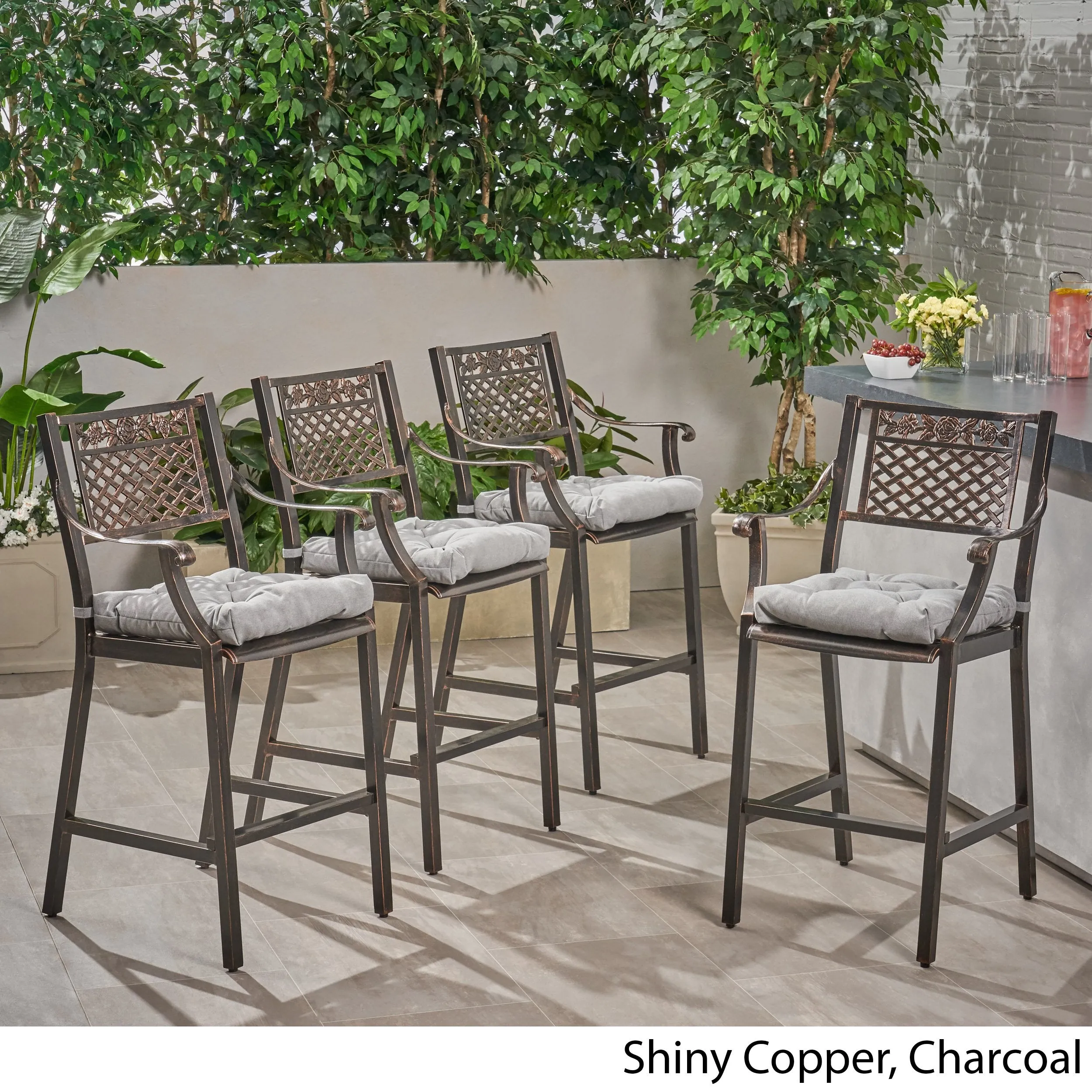 Outdoor Barstool with Cushion (Set of 4) - NH631013