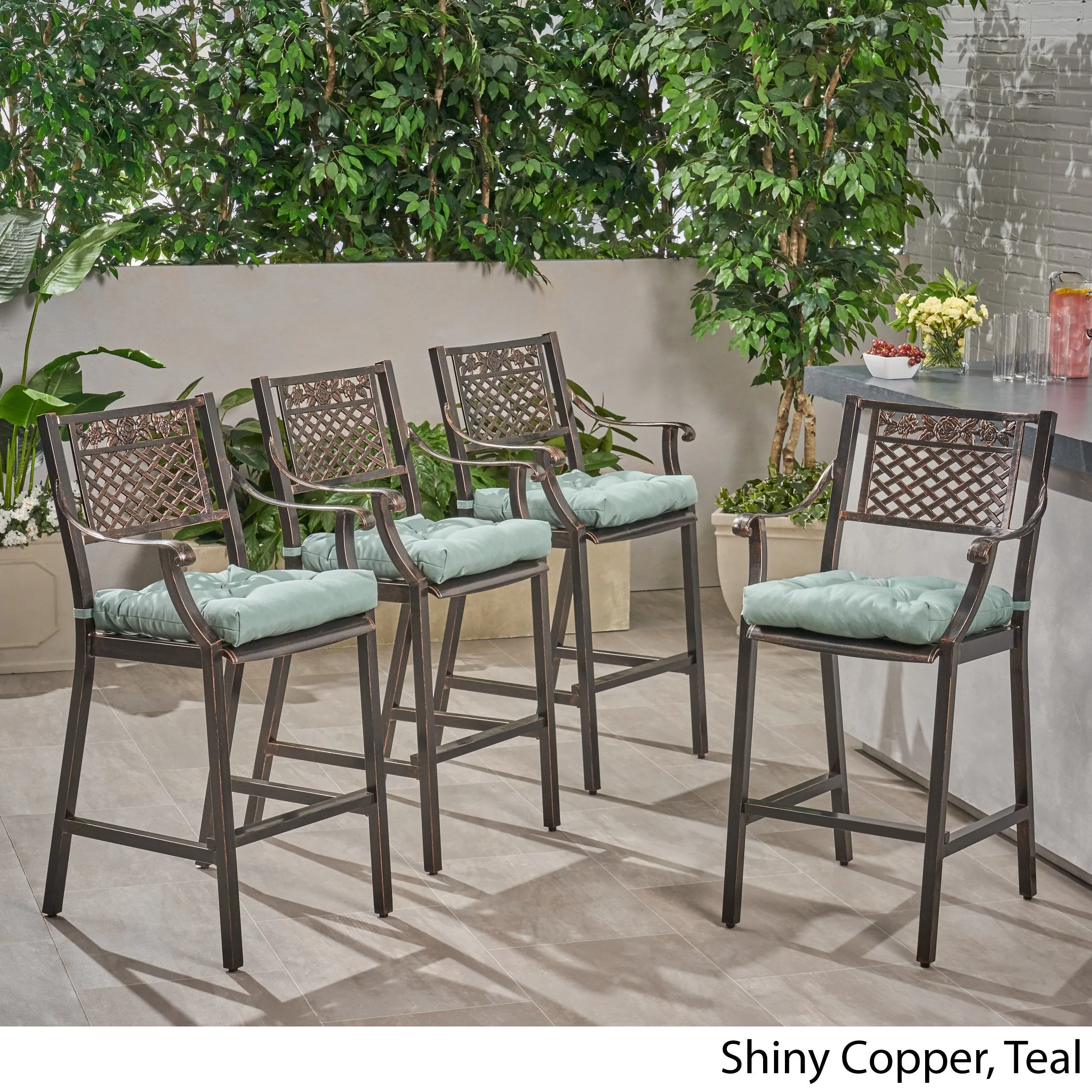 Outdoor Barstool with Cushion (Set of 4) - NH631013