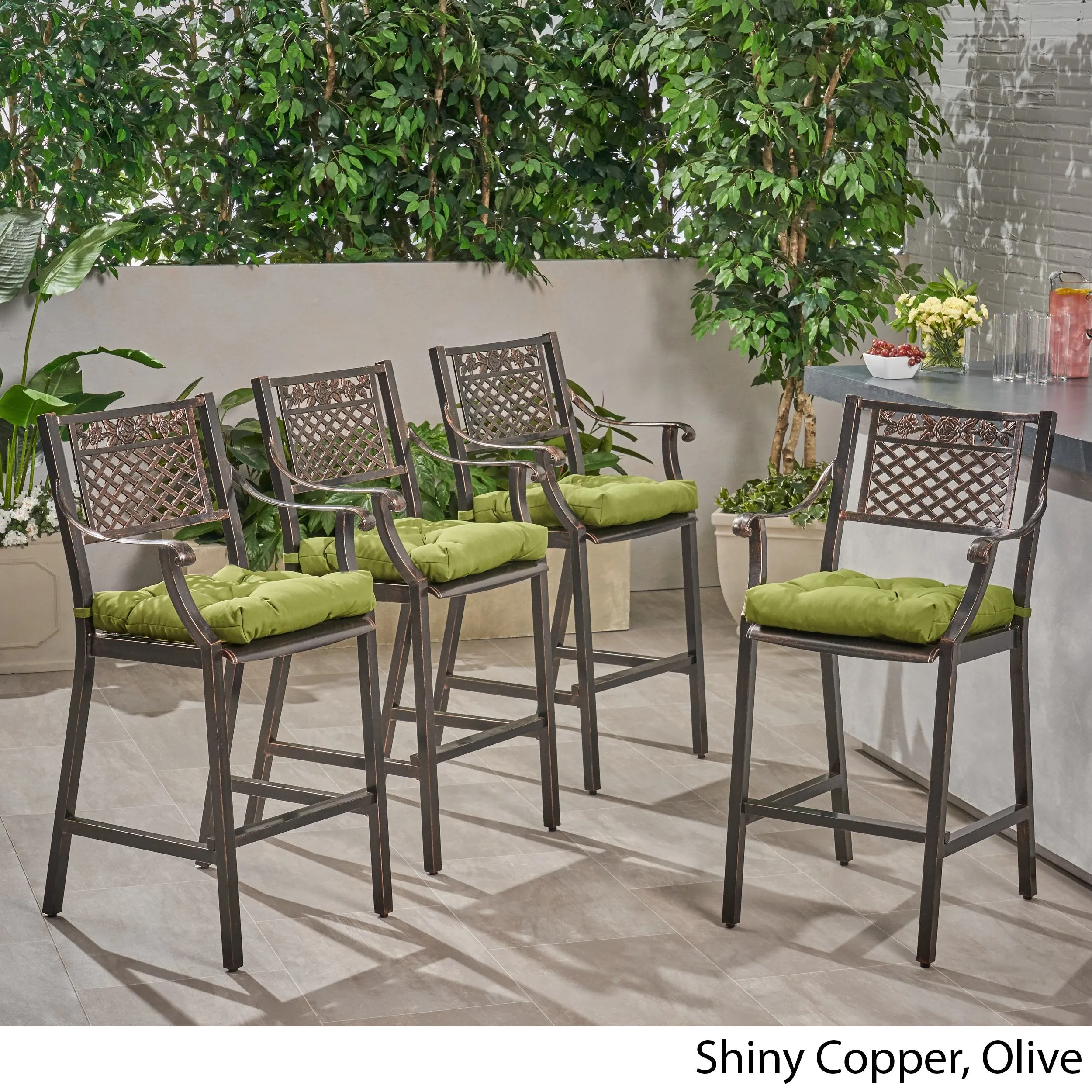 Outdoor Barstool with Cushion (Set of 4) - NH631013