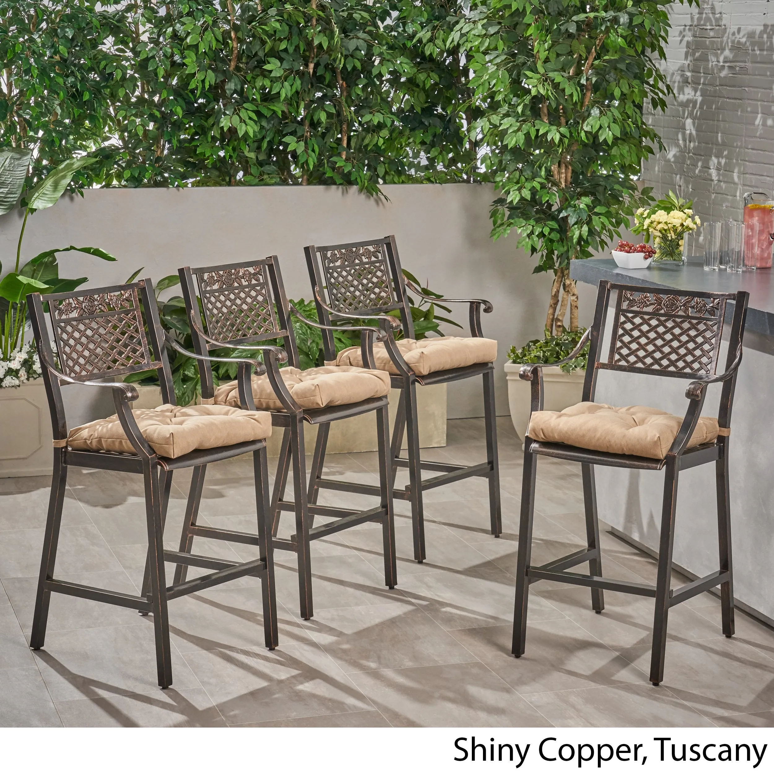 Outdoor Barstool with Cushion (Set of 4) - NH631013