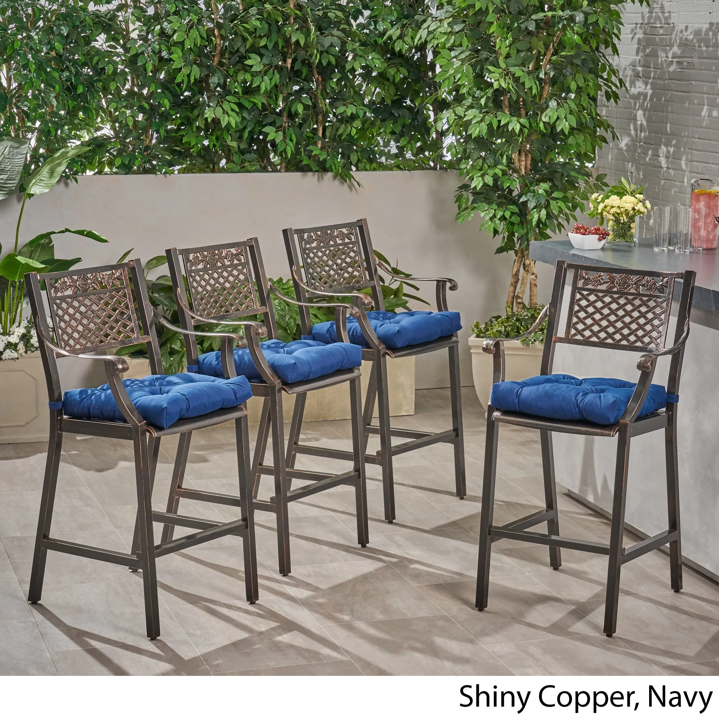 Outdoor Barstool with Cushion (Set of 4) - NH631013