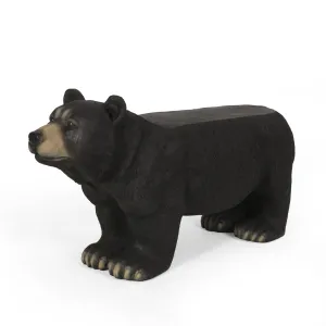 Outdoor Bear Garden Bench, Matte Black - NH595513 stair tread rug, stair mat