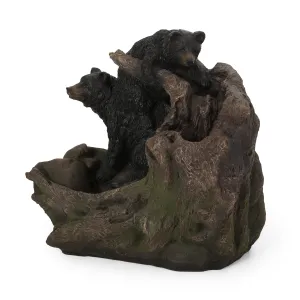 Outdoor Bears on a Log Fountain - NH020413 patio chairs, outdoor seating