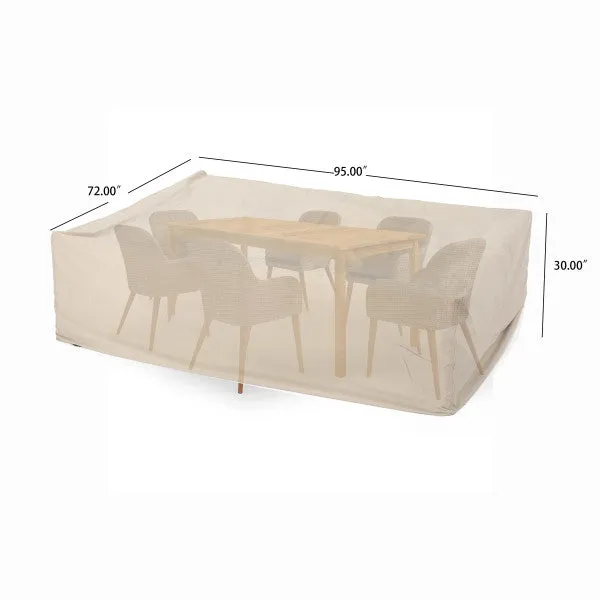 Outdoor Beige Waterproof Fabric Dining Set Cover - NH615003