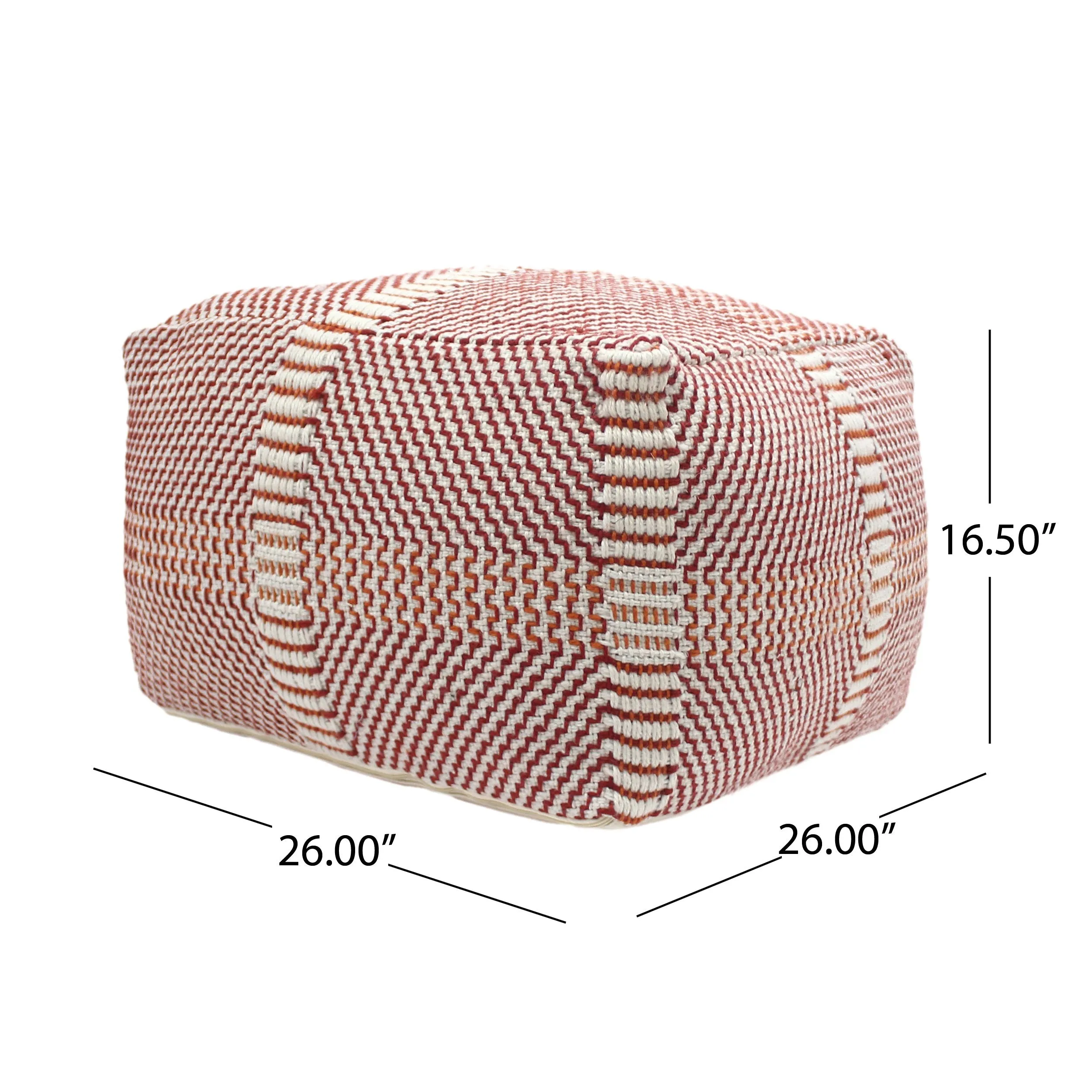 Outdoor Boho Water Resistant 26" Rectangular Ottoman Pouf - NH520803