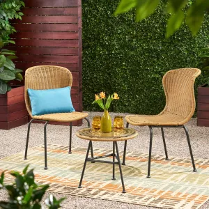 Outdoor Boho Wicker 3 Piece Chat Set - NH796113 clothes rack, garment rack