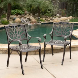 Outdoor Bronze Cast Aluminum Dining Chairs (Set of 2) - NH802003 chandelier, pendant light