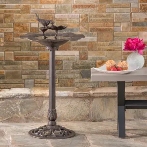 Outdoor Bronze Finished Aluminum Top Bird Bath with Iron Base - NH514303 patio chairs, outdoor seating