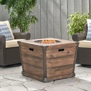 Outdoor Brown 32 Inch Square Fire Pit - 40,000 BTU - NH247303 floor chair, tatami chair