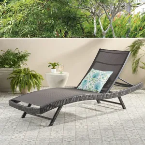 Outdoor Brown Mesh Chaise Lounge Chair - NH255592 patio chairs, outdoor seating