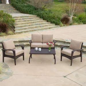 Outdoor Brown Wicker Sofa Set - NH887532 patio chairs, outdoor seating