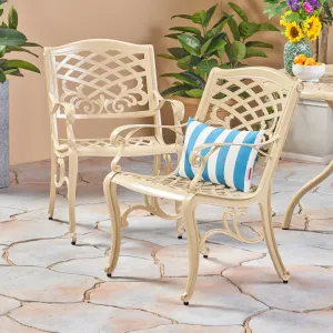 Outdoor Cast Aluminum Arm Chair (Set of 2) - NH456503 patio chairs, outdoor seating