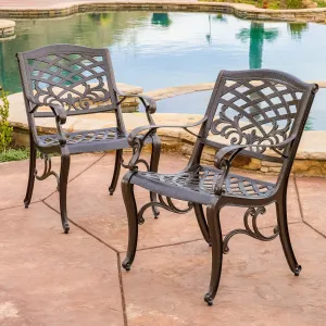 Outdoor Cast Aluminum Dining Chair (Set of 2) - NH370932 chandelier, pendant light