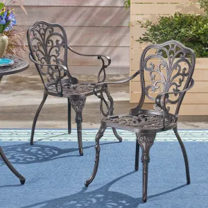 Outdoor Cast Aluminum Dining Chair (Set of 2), Shiny Copper - NH423503 chandelier, pendant light