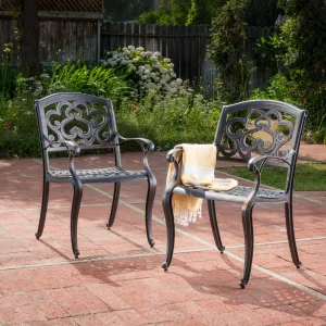 Outdoor Cast Aluminum Dining Chairs (Set of 2) - NH086003 chandelier, pendant light