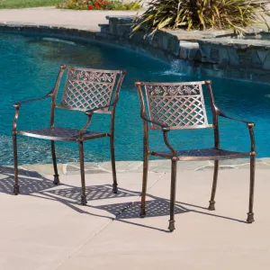 Outdoor Cast Aluminum Dining Chairs (Set of 2) - NH259492 chandelier, pendant light