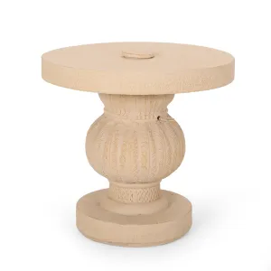 Outdoor Cast Stone Umbrella Holder Side Table - NH156313 coffee table, accent table