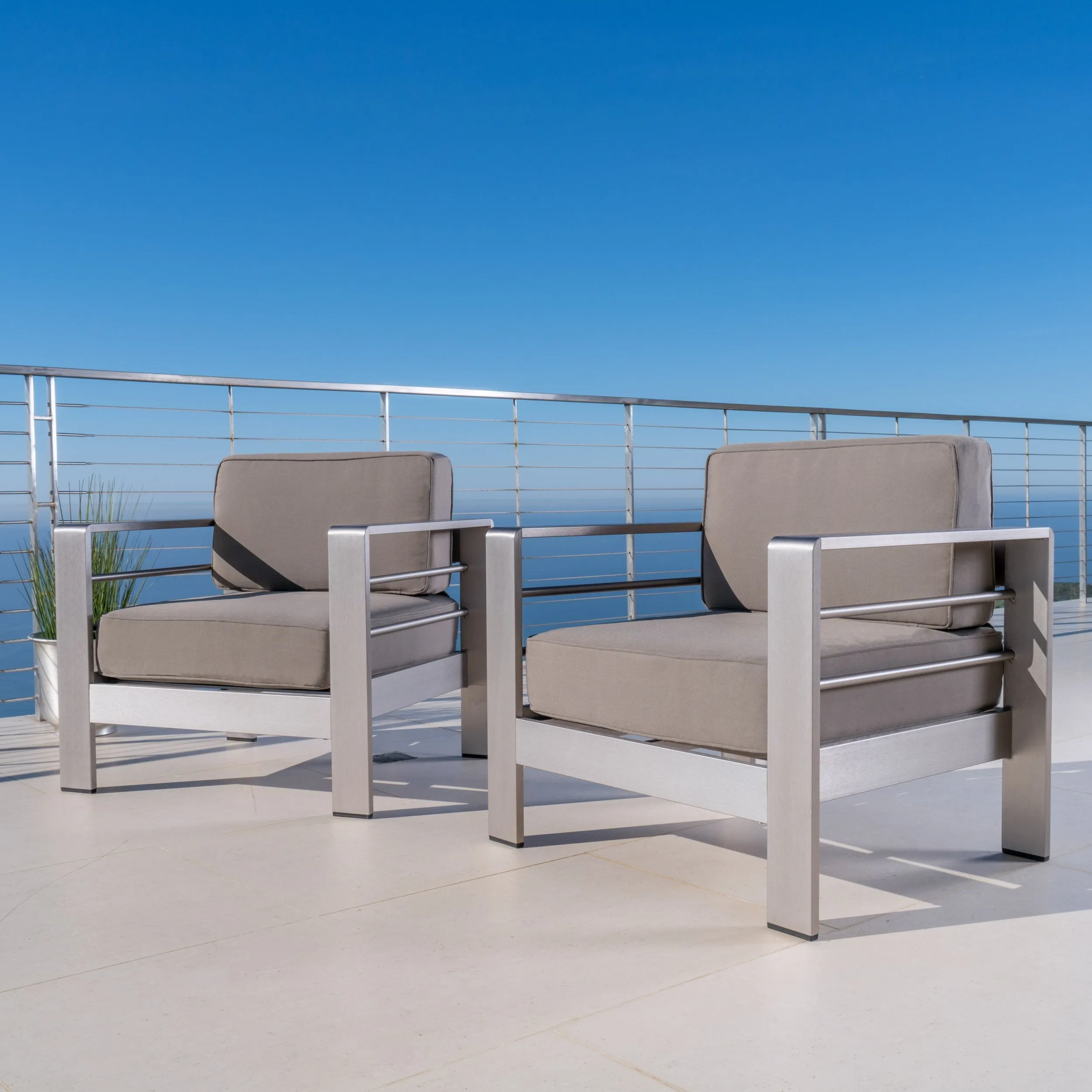Outdoor Club Chairs w/ Water Resistant Cushions - NH716003 chandelier, pendant light