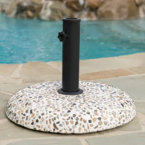 Outdoor Colorful Stone Concrete and Black Steel Unbrella Base - NH973003 cowhide rug, luxury rug