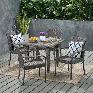 Outdoor Contemporary 4 Seater Wicker Dining Set - NH270113 patio chairs, outdoor seating