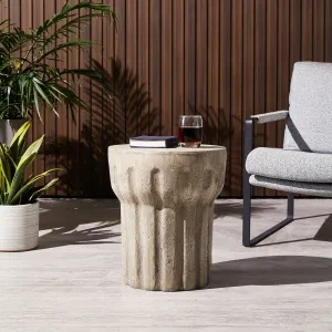 Outdoor Contemporary Lightweight Concrete Accent Side Table - NH377213 coffee table, accent table