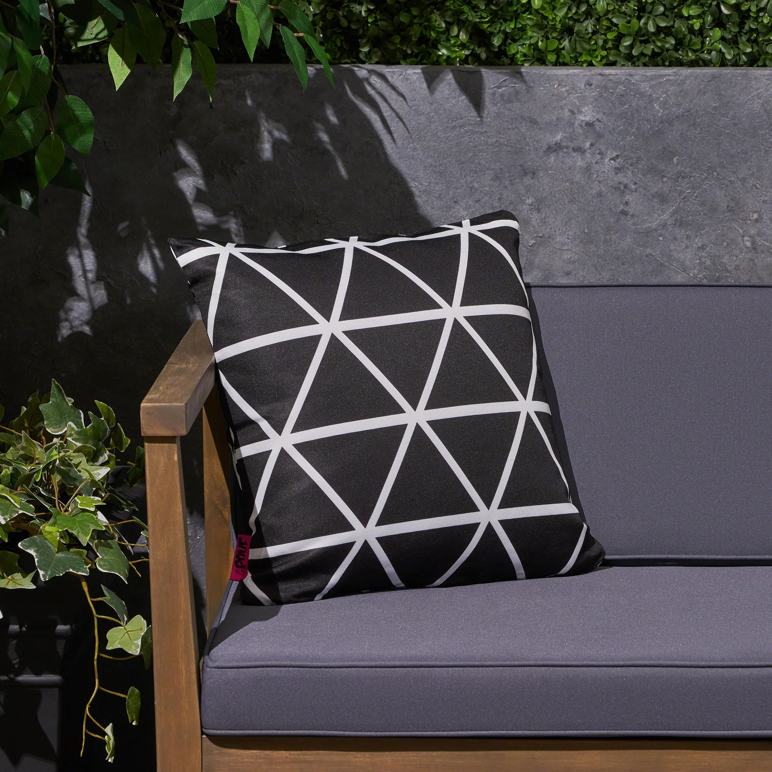 Outdoor Cushion, 17.75" Square, Modern Triangle Pattern, Contemporary - NH041703 patio chairs, outdoor seating