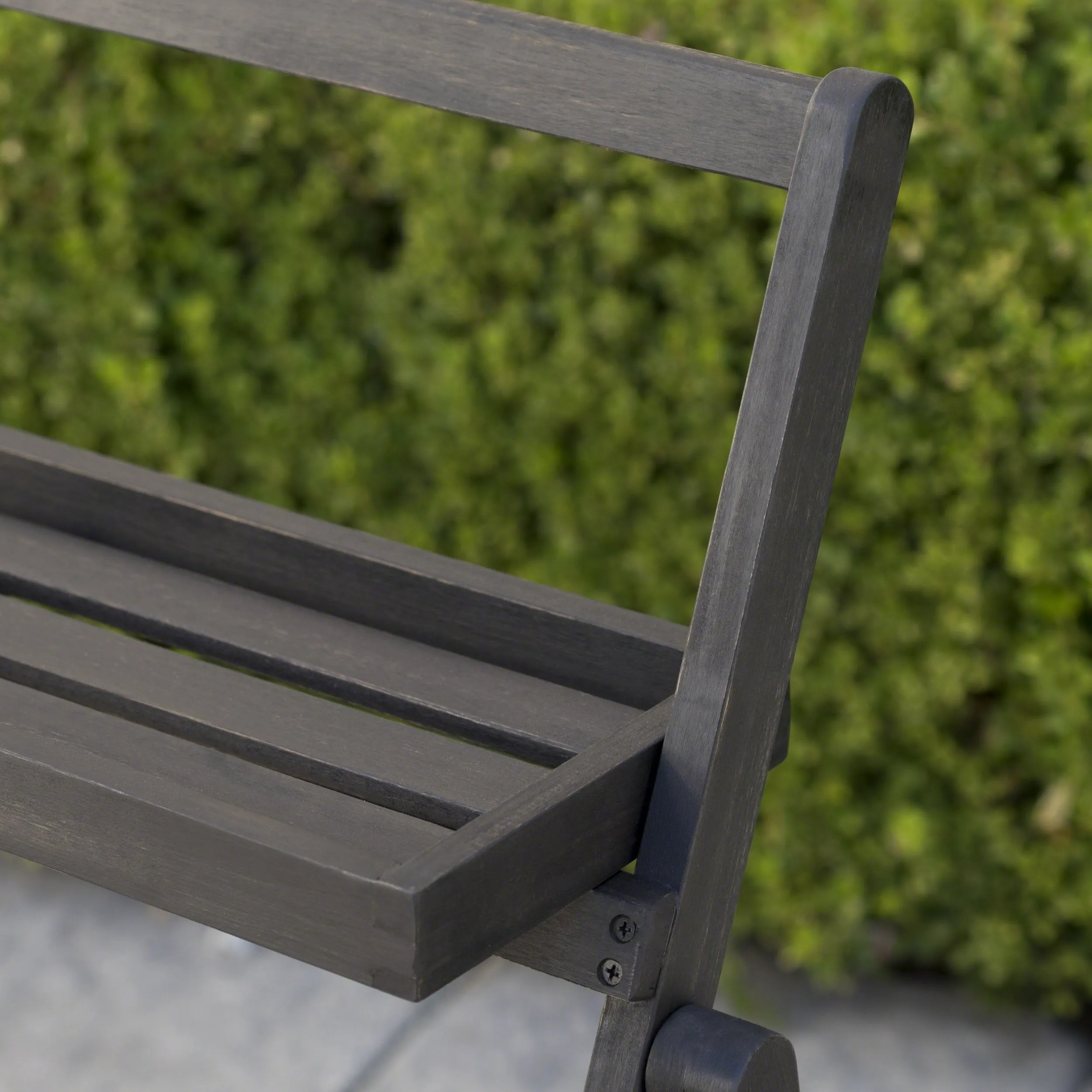 Outdoor Dark Grey Acacia Wood Plant Stand (Set of 2) - NH085203