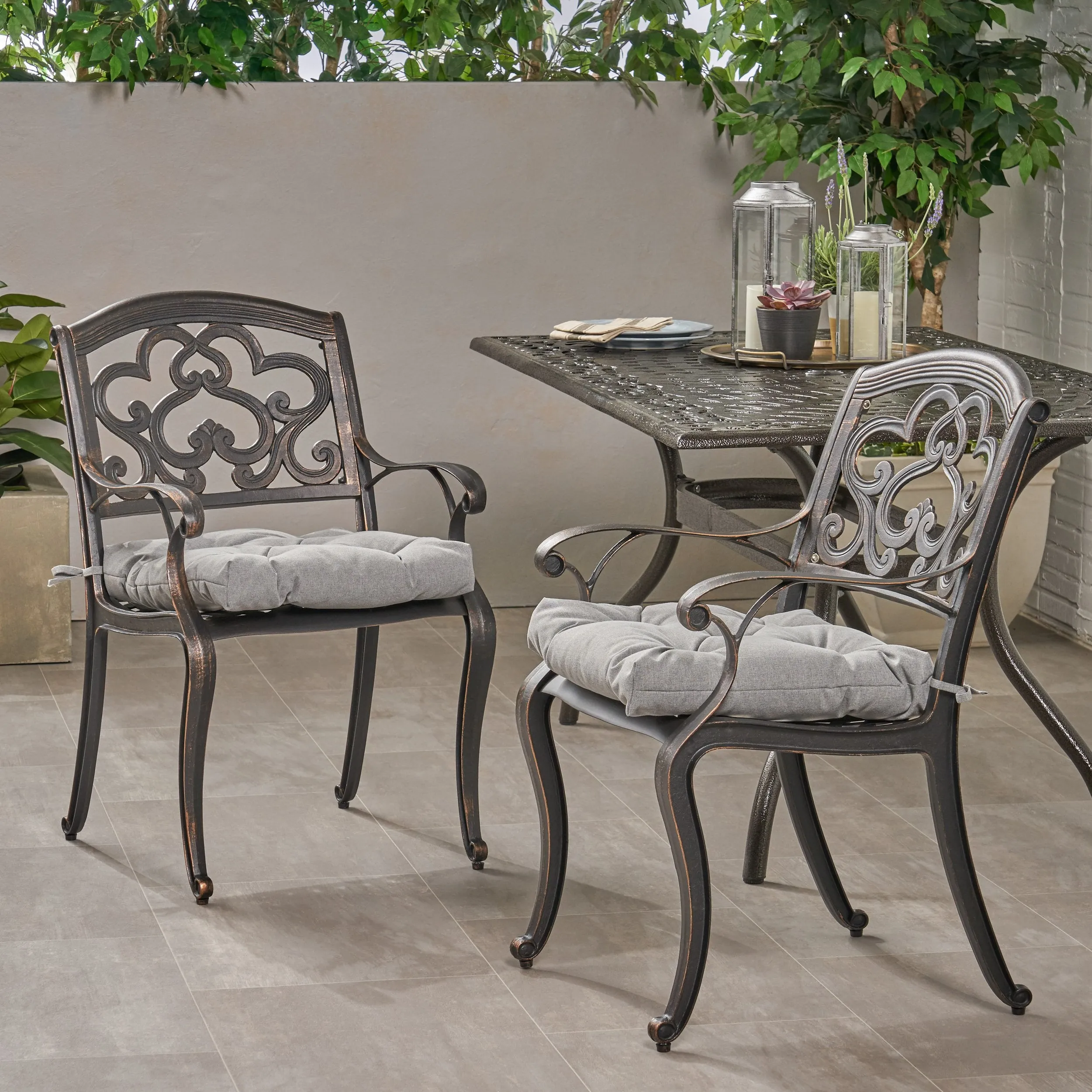 Outdoor Dining Chair with Cushion (Set of 2) - NH061013 chandelier, pendant light