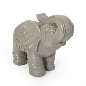 Outdoor Elephant Garden Statue, Gray and Gold - NH763413 patio chairs, outdoor seating