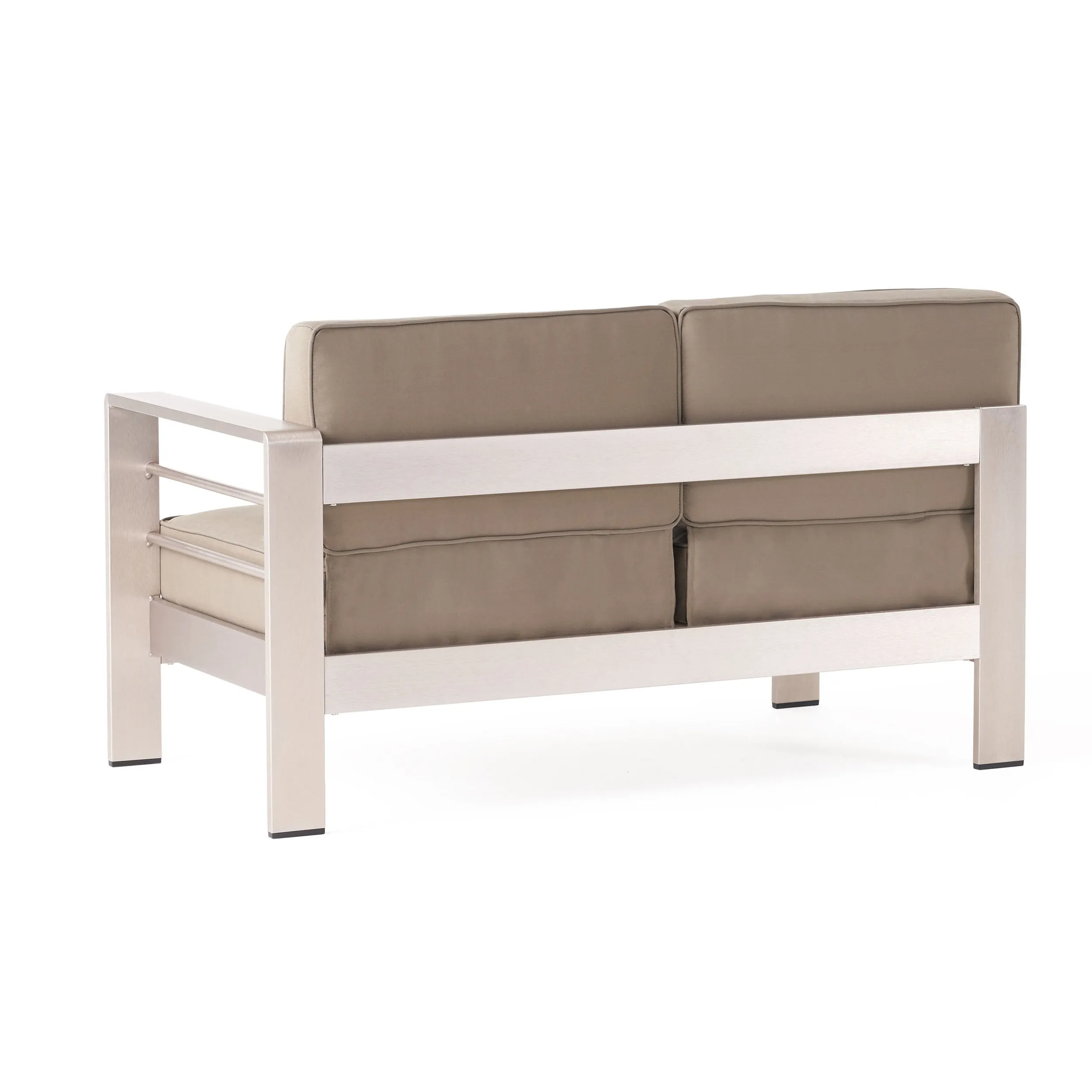 Outdoor Estate Collection with Fire Pit and Tempered Glass Top Dining Table - NH020703