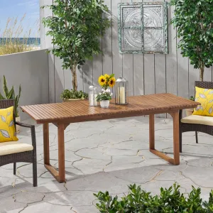 Outdoor Expandable Acacia Wood Dining Table - NH876903 patio chairs, outdoor seating