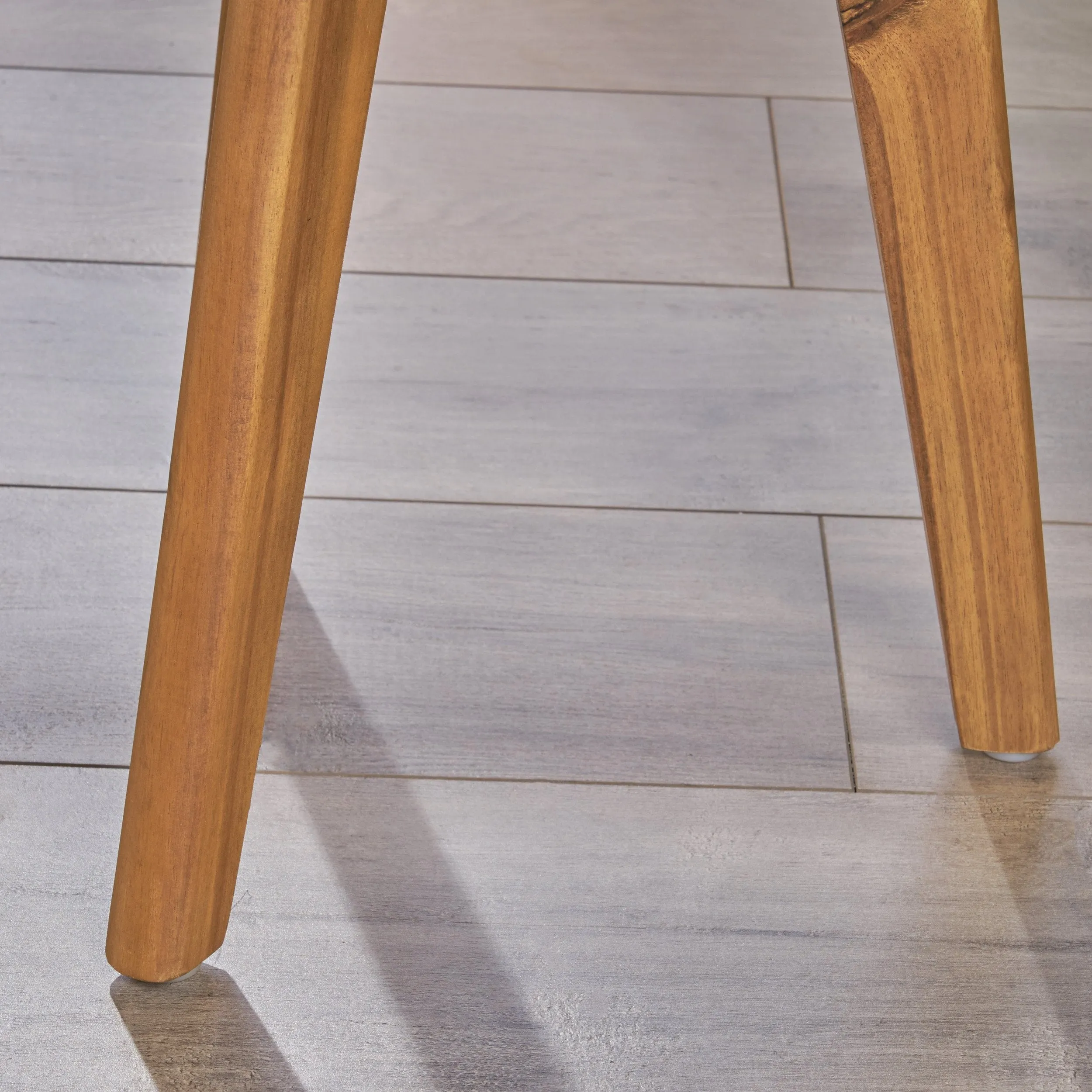 Outdoor Farmhouse Acacia Wood Side Table, Dark Gray Finish - NH853503