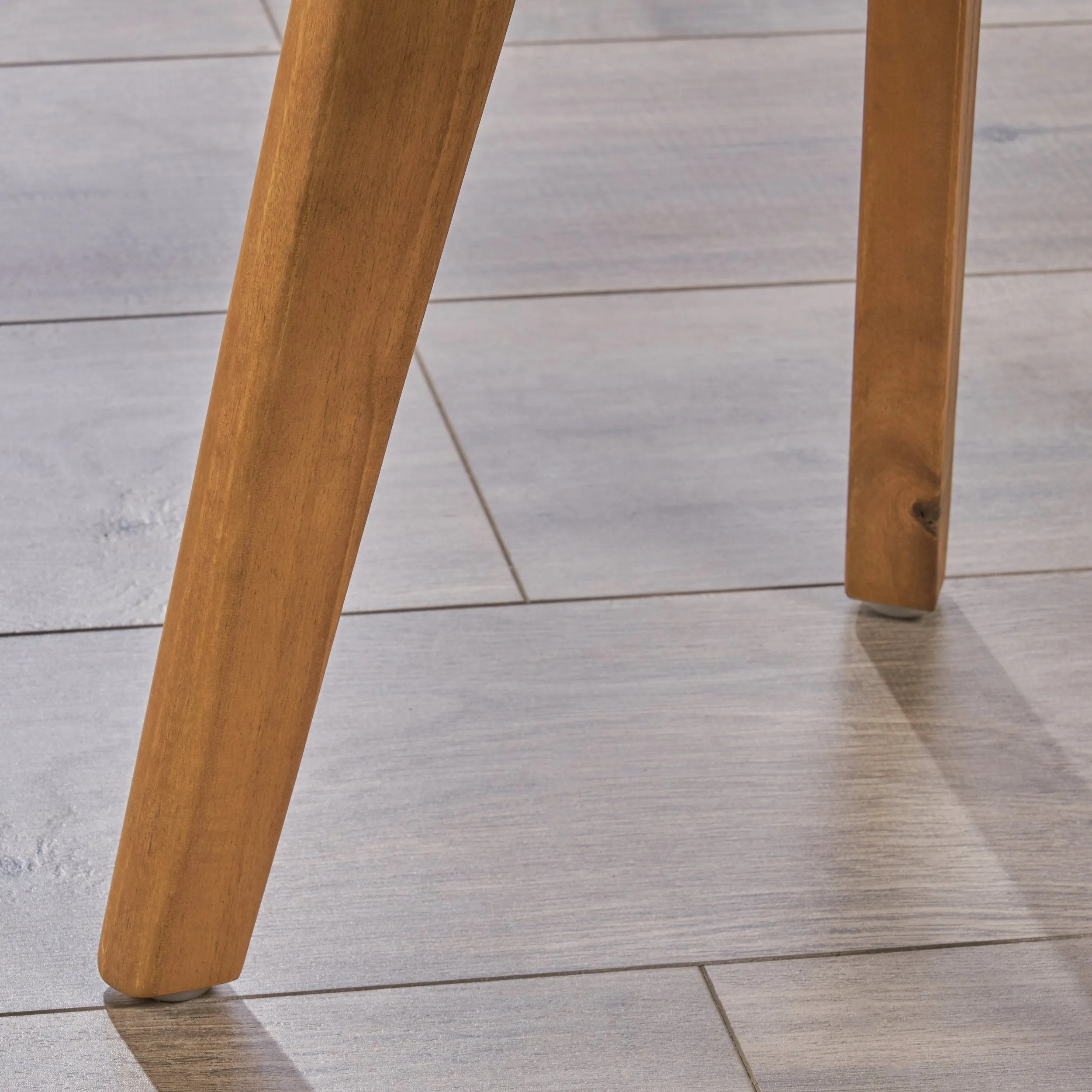 Outdoor Farmhouse Acacia Wood Side Table, Dark Gray Finish - NH853503