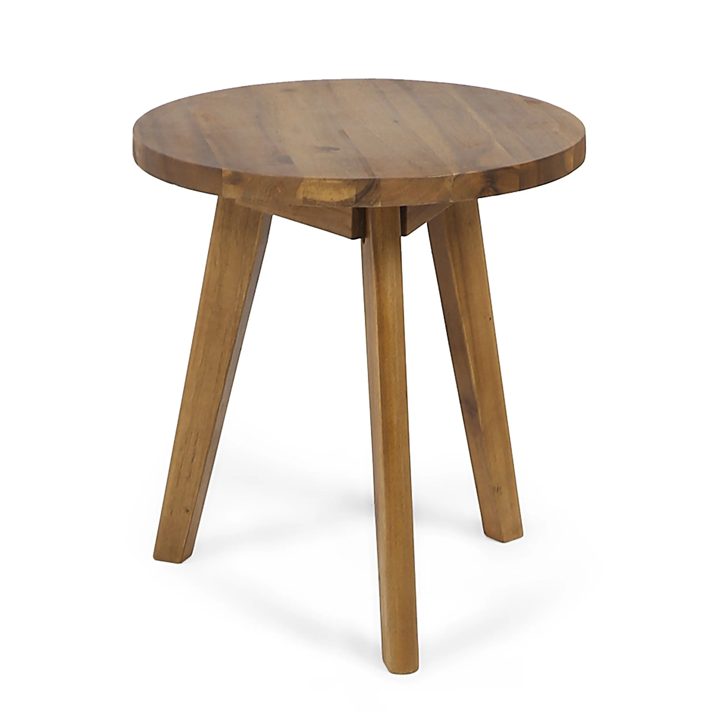 Outdoor Farmhouse Acacia Wood Side Table, Dark Gray Finish - NH853503