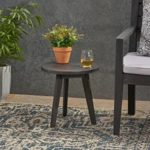 Outdoor Farmhouse Acacia Wood Side Table, Dark Gray Finish - NH853503 patio chairs, outdoor seating