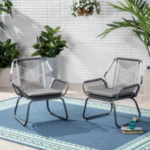 Outdoor Faux Rattan Club Chair (Set of 2) - NH680503 patio chairs, outdoor seating