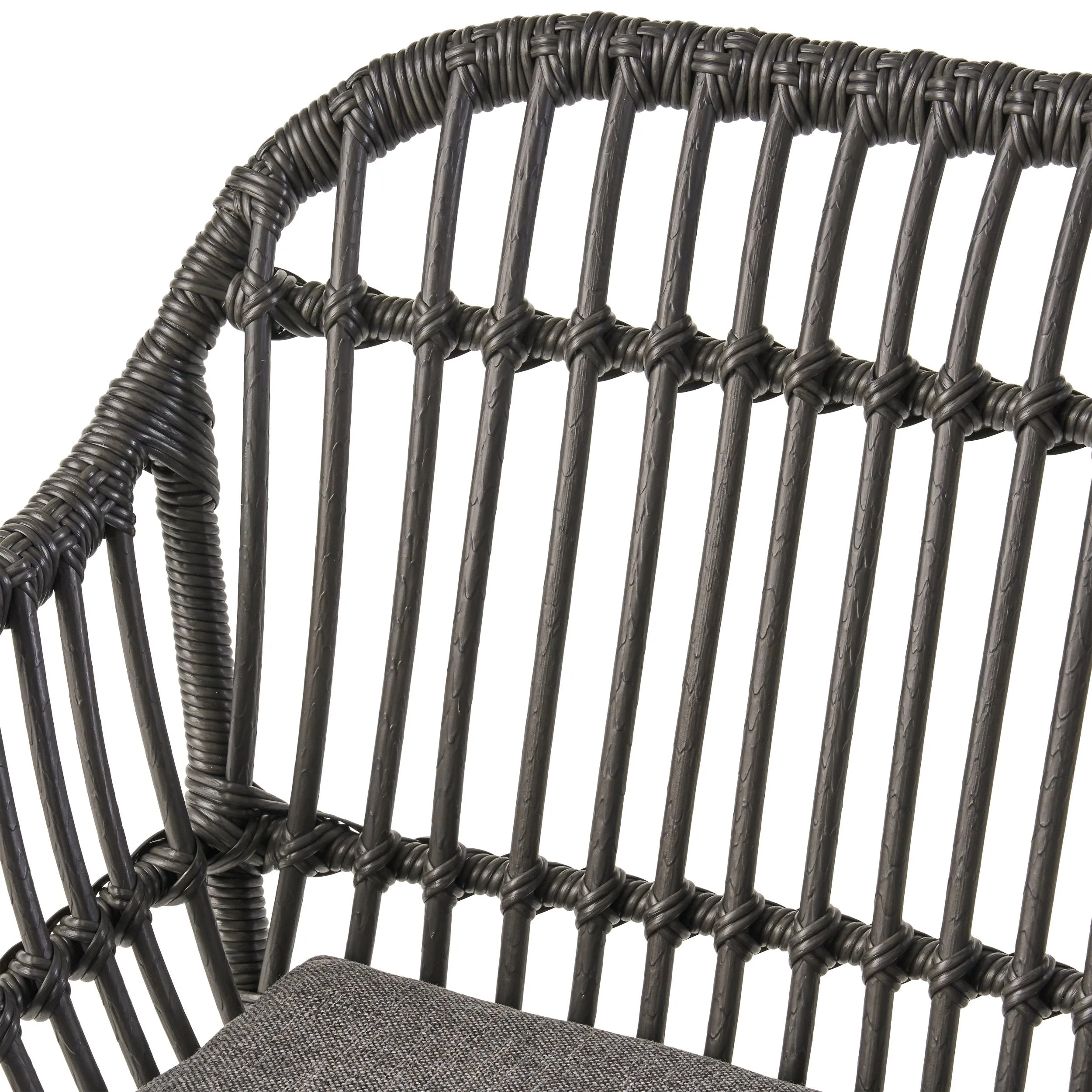 Outdoor Faux Wicker 2 Seater Chat Set with Tempered Glass Table - NH456903