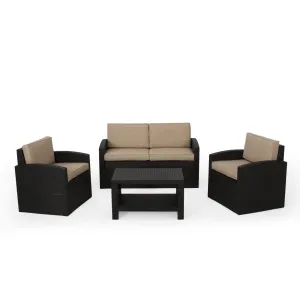 Outdoor Faux Wicker 4 Seater Chat Set with Cushions - NH953313 patio chairs, outdoor seating