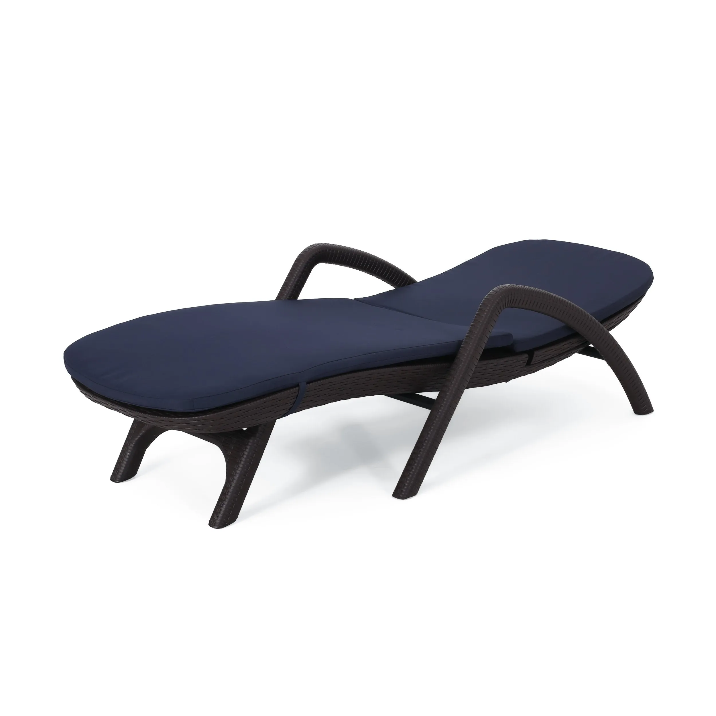 Outdoor Faux Wicker Chaise Lounge with Cushion - NH912313 patio chairs, outdoor seating
