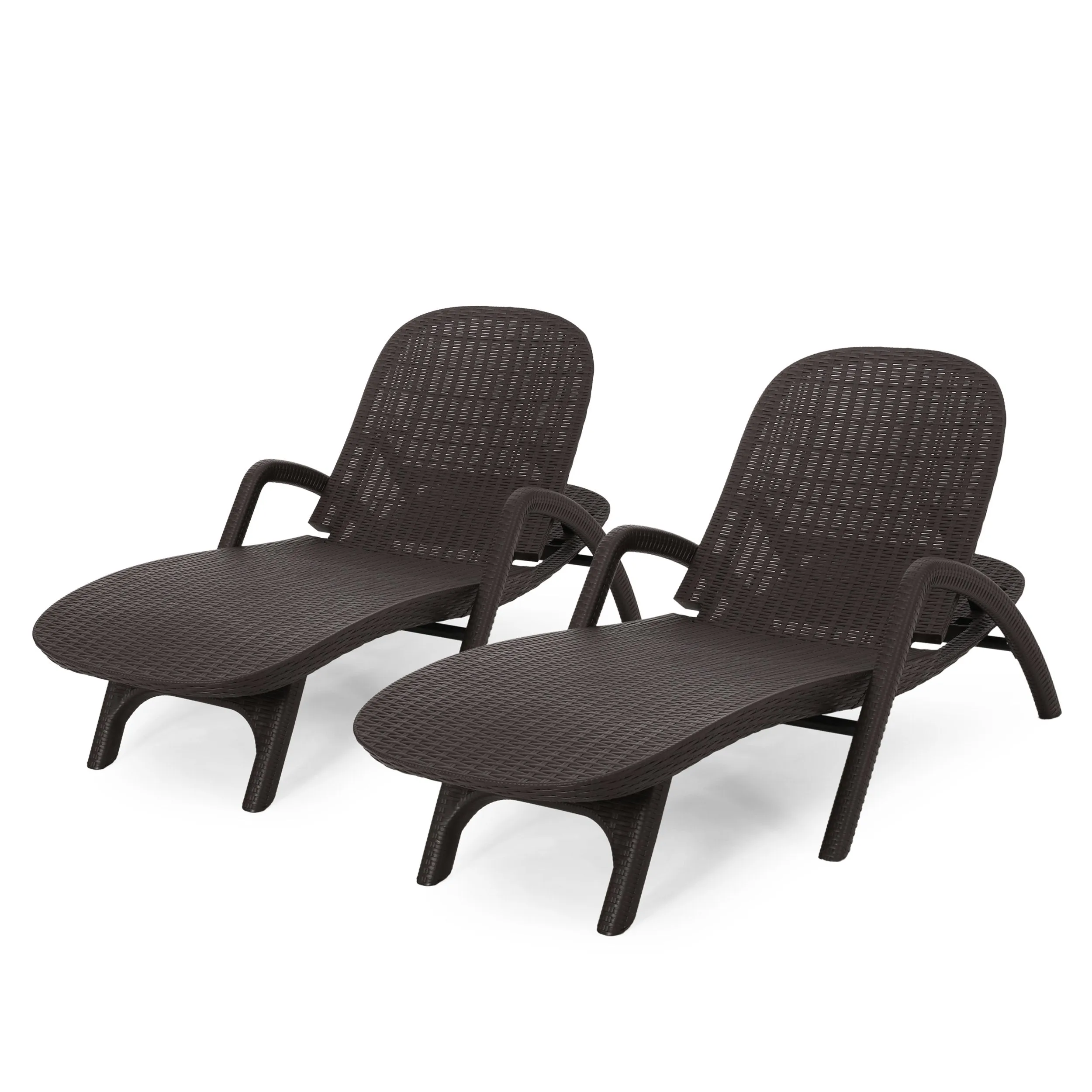 Outdoor Faux Wicker Chaise Lounges (Set of 2) - NH689213 patio chairs, outdoor seating