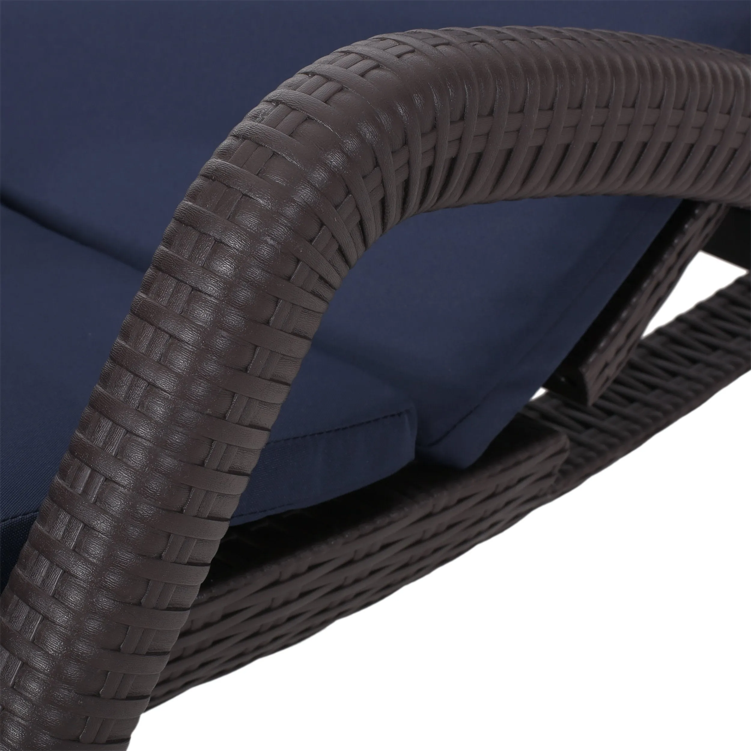 Outdoor Faux Wicker Chaise Lounges with Cushion (Set of 2) - NH222313