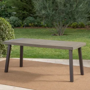 Outdoor Finished Acacia Wood Dining Table with Metal Legs - NH436303 patio chairs, outdoor seating