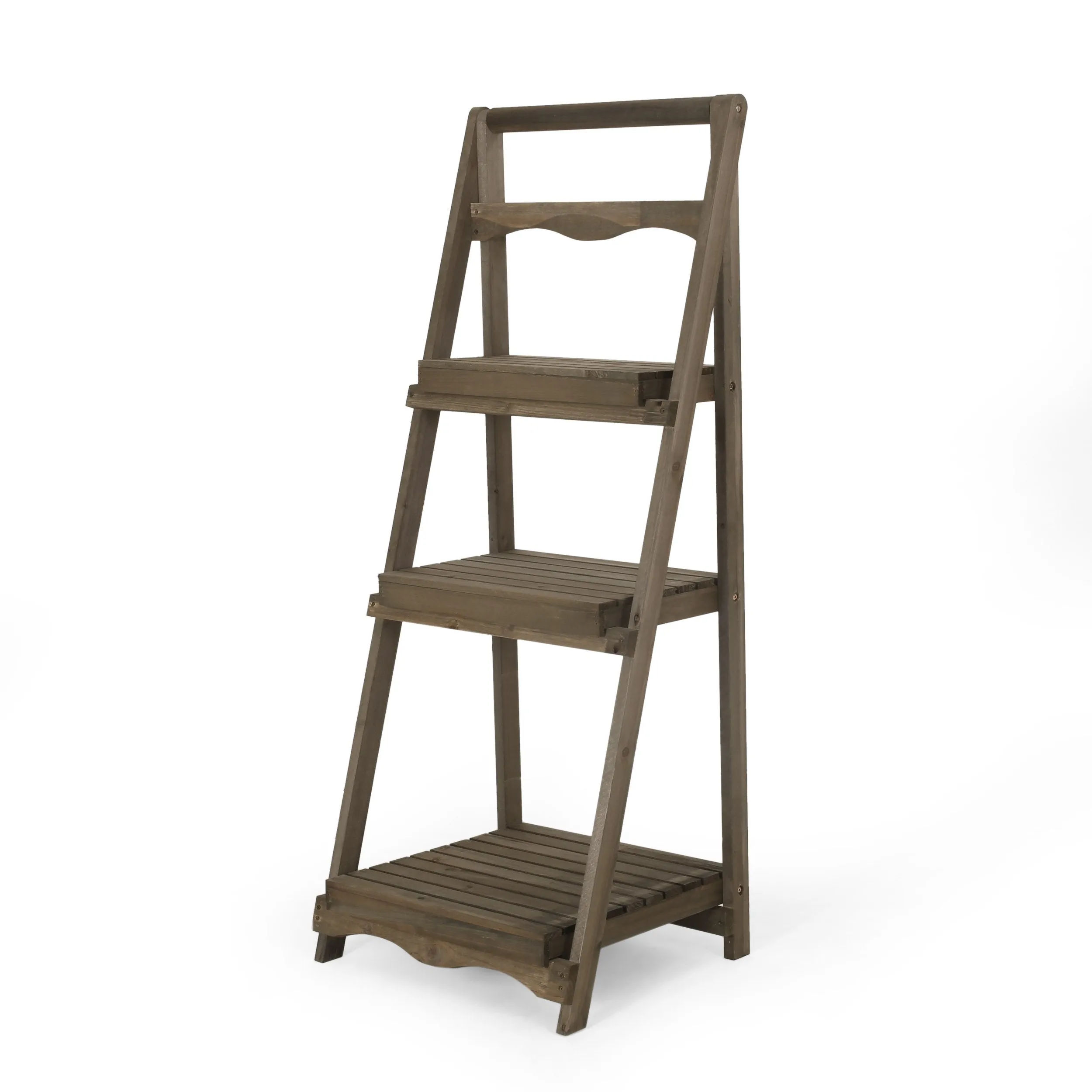Outdoor Firwood 3 Tiered Shelf, Gray - NH545513 patio chairs, outdoor seating