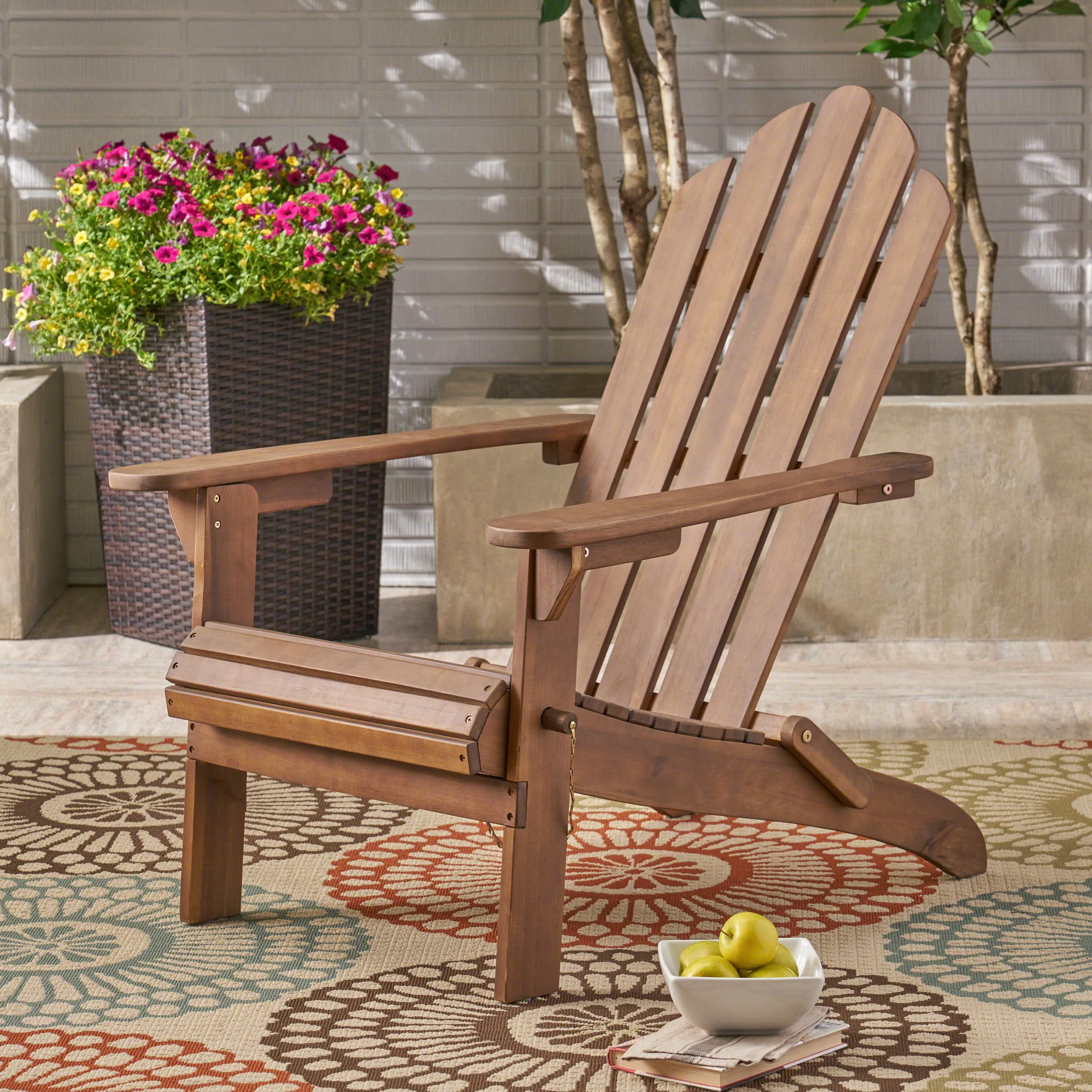 Outdoor Foldable Acacia Wood Adirondack Chair - NH773503