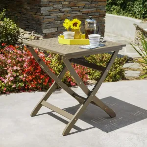 Outdoor Foldable Grey Finished Acacia Wood Bistro Table - NH702103 coffee table, accent table