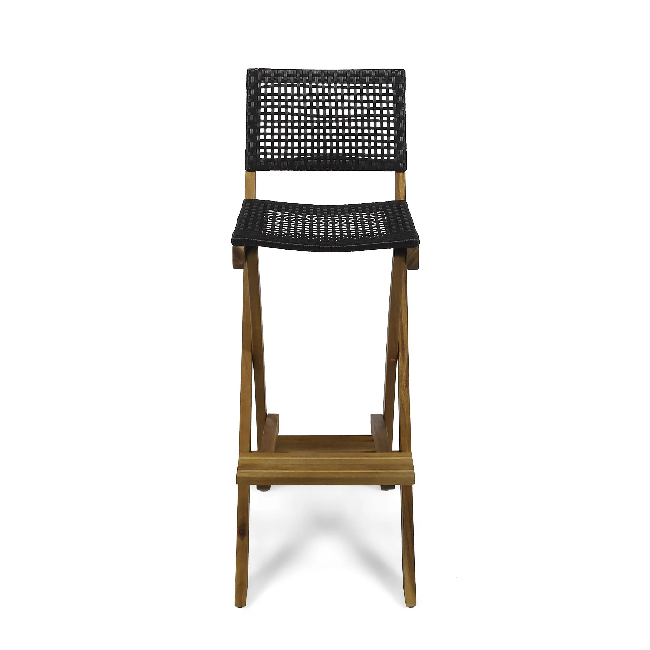 Outdoor Folding Acacia Wood Barstools (Set of 4) - NH428013