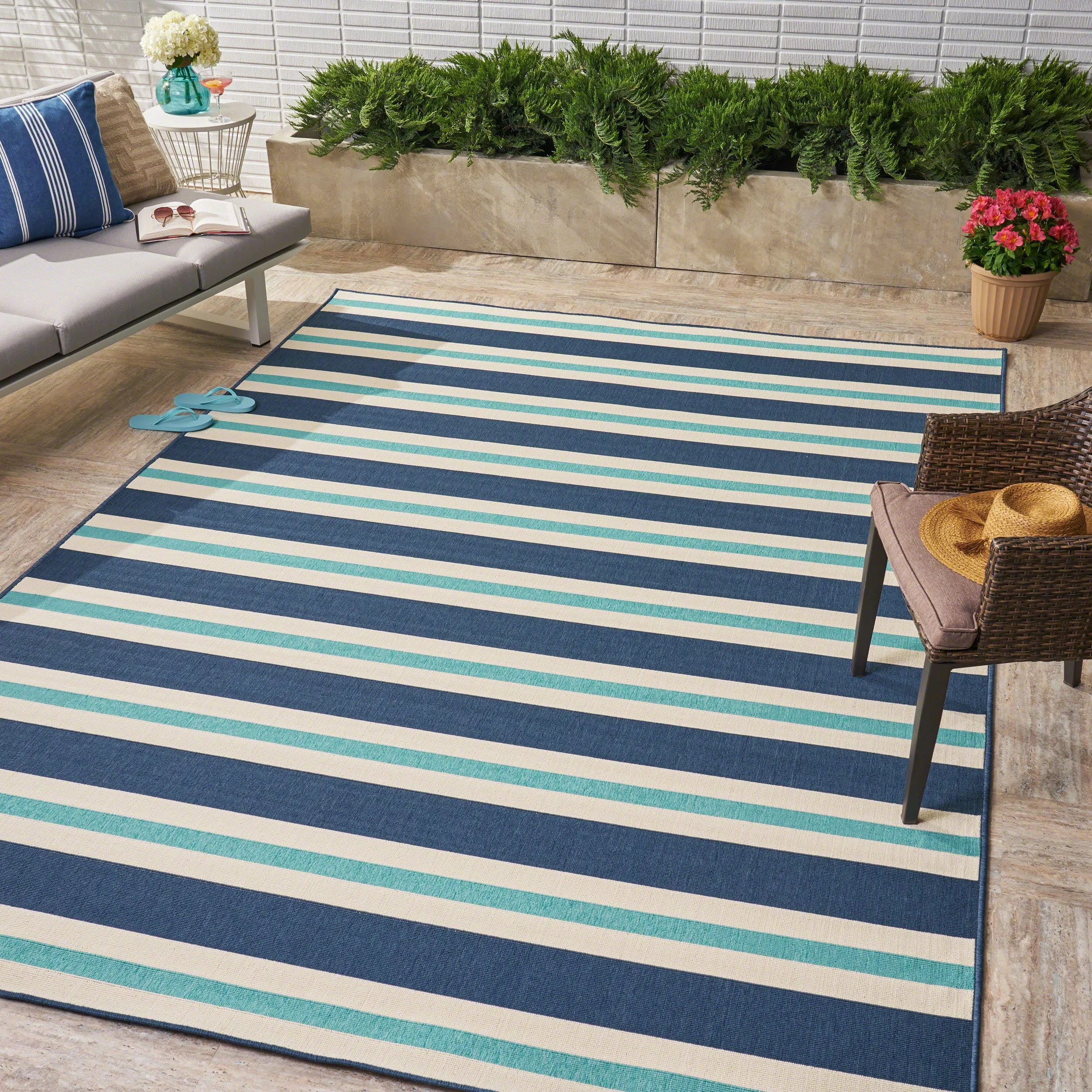 Outdoor Geometric Area Rug - NH729403